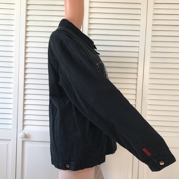 PLUGG JEAN CO. Black Cotton Zip Up Jacket Size Large - Picture 5 of 12